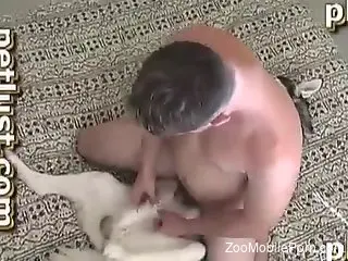 Aroused man sure needs this dog's tiny vag for his sexual desires