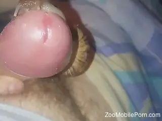 Sexy snail covering that cock in goo as he cums buckets