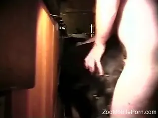 Dude fucking a horned-up beast from behind with his HARD cock