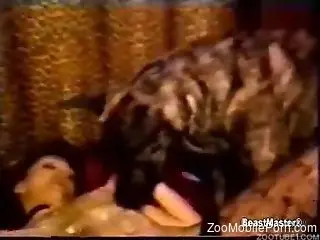 Masturbating beauty fucked by a twisted animal here