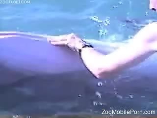 Dolphin getting fingered in a hot porno movie