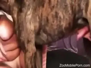 Tan lines babe showing her affinity for dog dongs