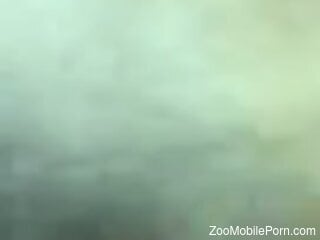Fine slut feels furry animal cock in both her holes