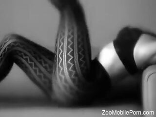 Curvy woman shows off in sexy zoophilia moments with her dog