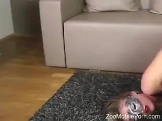 Addictive blonde model tries zoophilia sex for the first time