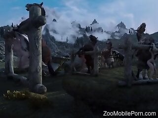 Mythical creatures brutally fuck the princess and break her